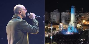 Abel Pintos cantó ante unas 350.000 personas en el Monumento a la Bandera de Rosario