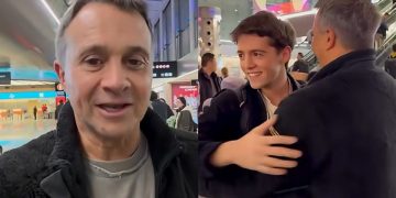 Sergio Lapegüe despidió a su hijo Franco, que viajó a cumplir su sueño: «Encarás tu máximo desafío»