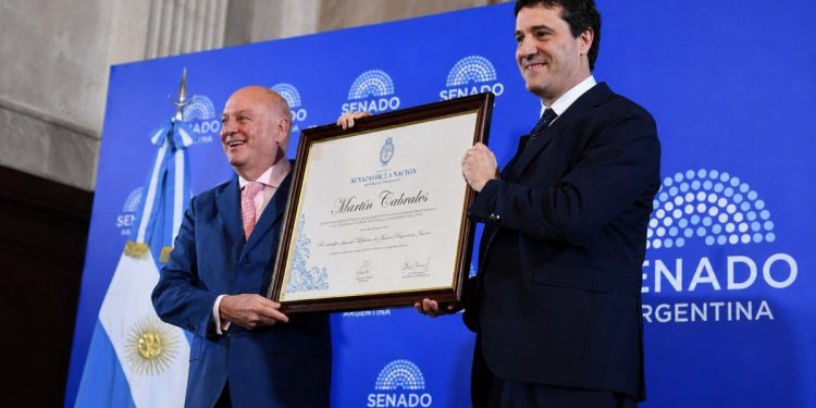 Martín Cabrales recibió la Mención de Honor del Senado de la Nación