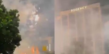 Costumbre brasileña: hinchas de Vasco tiraron fuegos artificiales frente al hotel de Boca